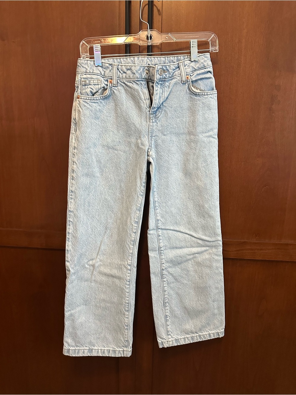 Cat & Jack Light Blue Wide Leg Girls 12 Jeans